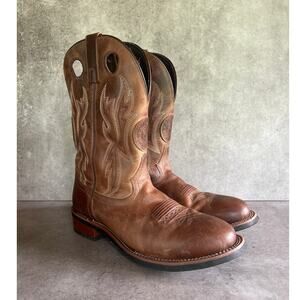 Laredo Mens Dawson Leather cowboy Boots round toe brown western extra wide width